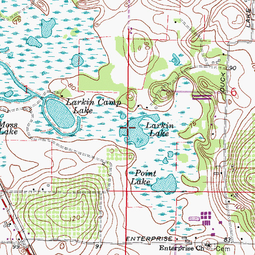 Topographic Map of Larkin Lake, FL
