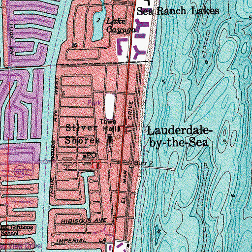 Topographic Map of Lauderdale-by-the-Sea, FL