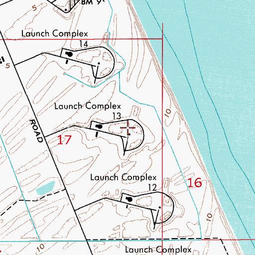 Topographic Map of Launch Complex 13, FL
