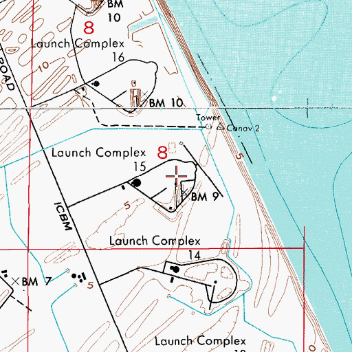 Topographic Map of Launch Complex 15, FL