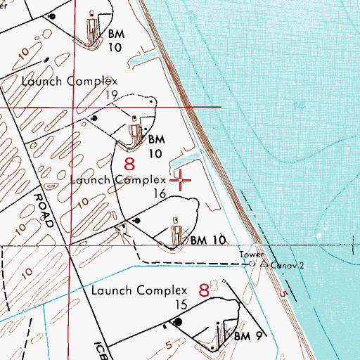 Topographic Map of Launch Complex 16, FL
