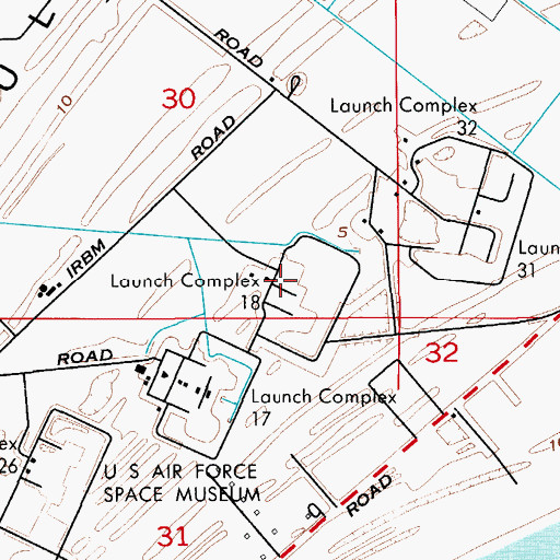 Topographic Map of Launch Complex 18, FL