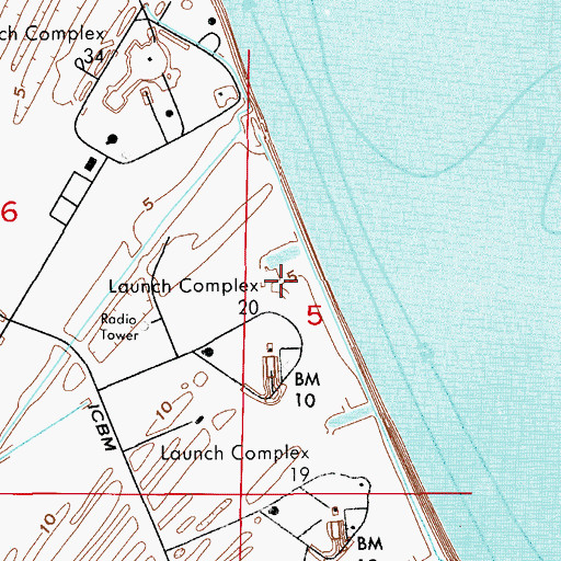 Topographic Map of Launch Complex 20, FL