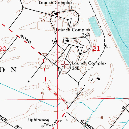 Topographic Map of Launch Complex 36B, FL
