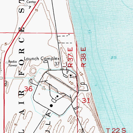 Topographic Map of Launch Complex 37, FL