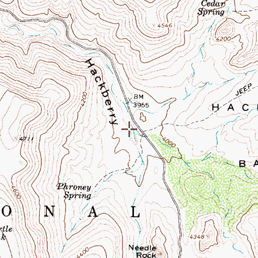 Topographic Map of Dorens Defeat Canyon, AZ
