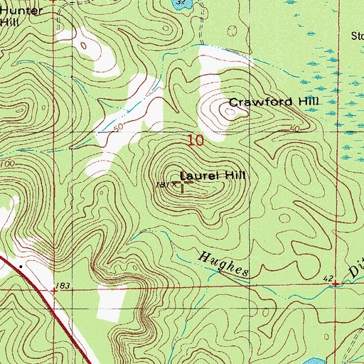 Topographic Map of Laurel Hill, FL