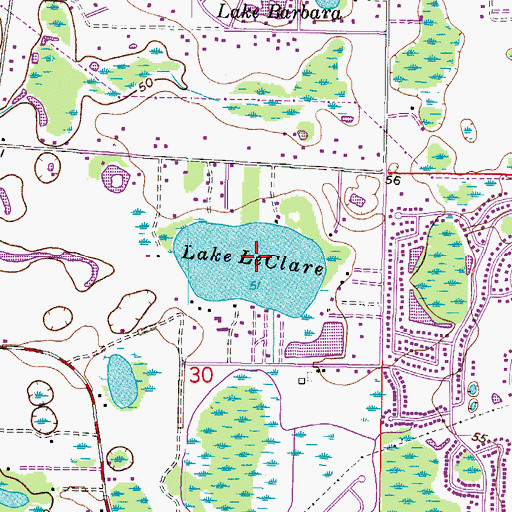 Topographic Map of Lake LeClare, FL