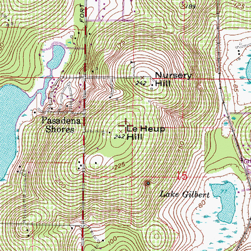 Topographic Map of LeHeup Hill, FL