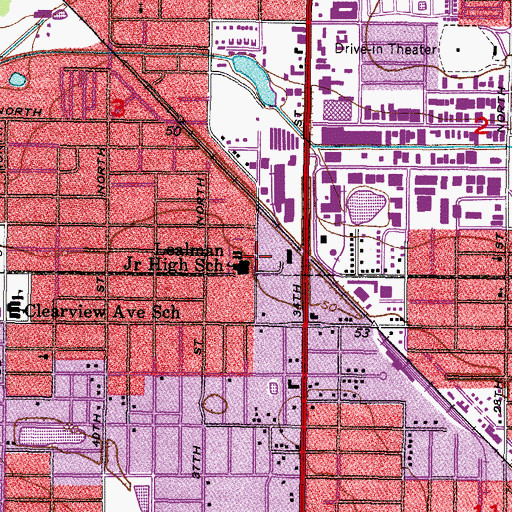 Topographic Map of Lealman Junior High School, FL