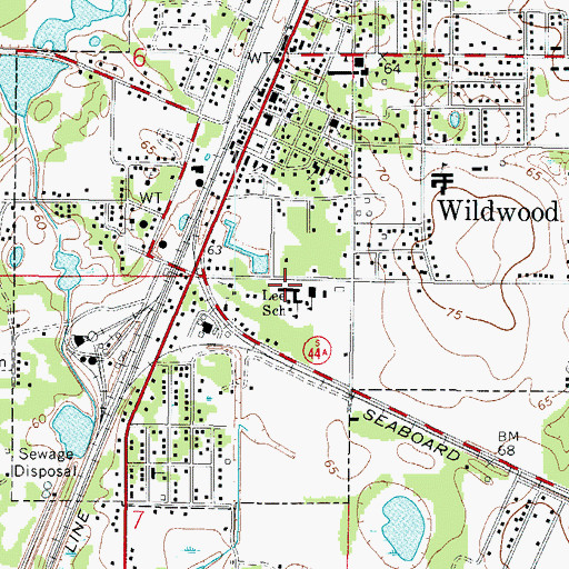 Topographic Map of North Sumter Intermediate School, FL
