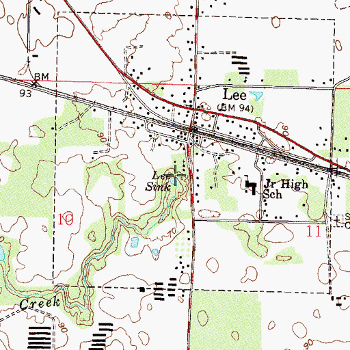 Topographic Map of Lee Sink, FL