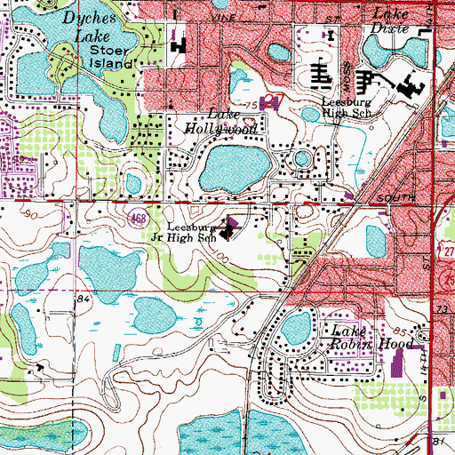 Topographic Map of Oak Park Middle School, FL