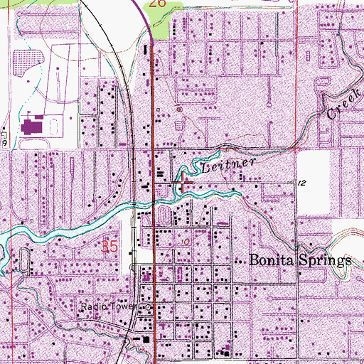 Topographic Map of Leitner Creek, FL