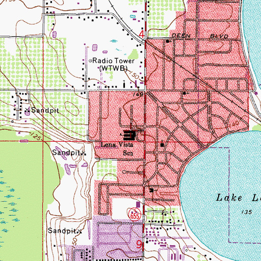 Topographic Map of Lena Vista Elementary School, FL