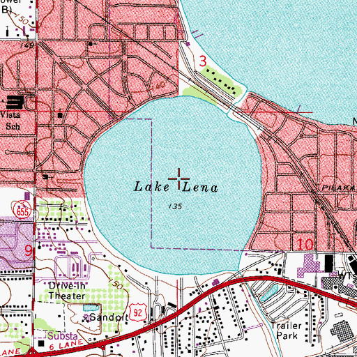 Topographic Map of Lake Lena, FL