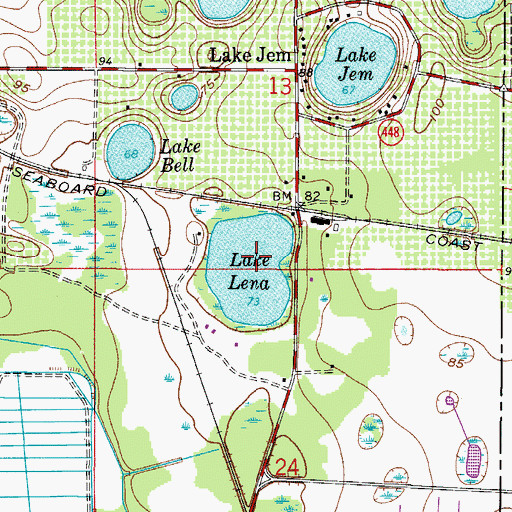 Topographic Map of Lake Lena, FL