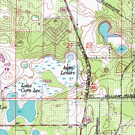 Topographic Map of Lake Lenore, FL
