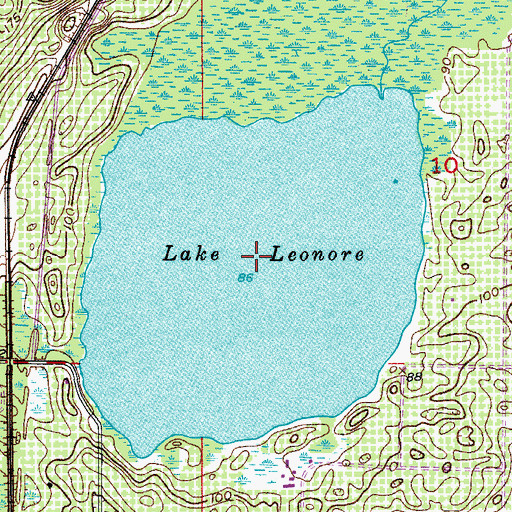 Topographic Map of Lake Leonore, FL
