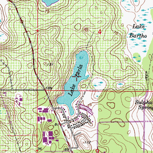 Topographic Map of Lake Lerla, FL