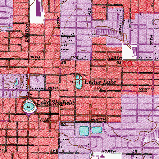 Topographic Map of Leslee Lake, FL