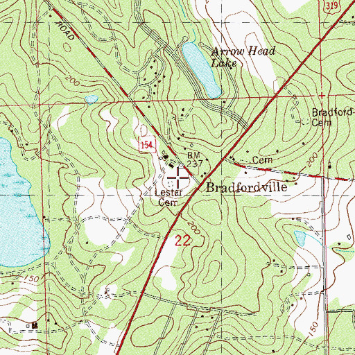 Topographic Map of Lester Cemetery, FL