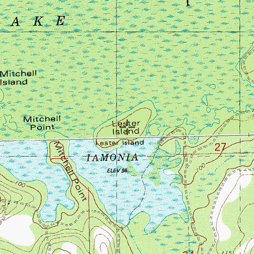Topographic Map of Lester Island, FL