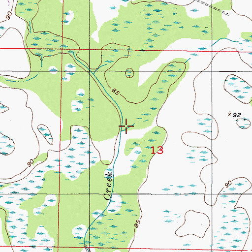 Topographic Map of Lettis Creek, FL
