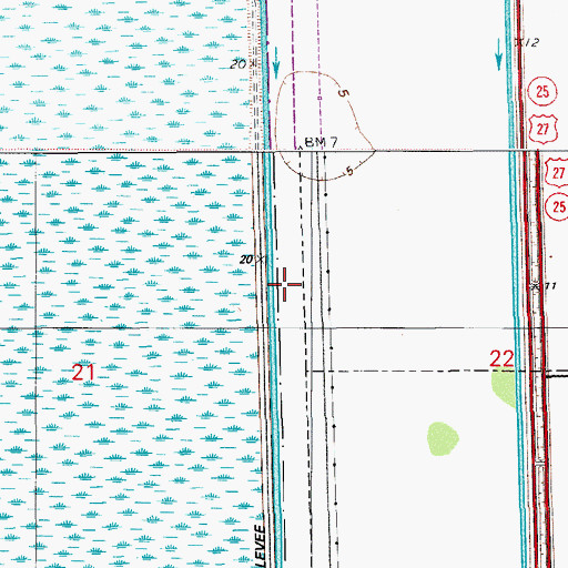 Topographic Map of Levee Number 33, FL