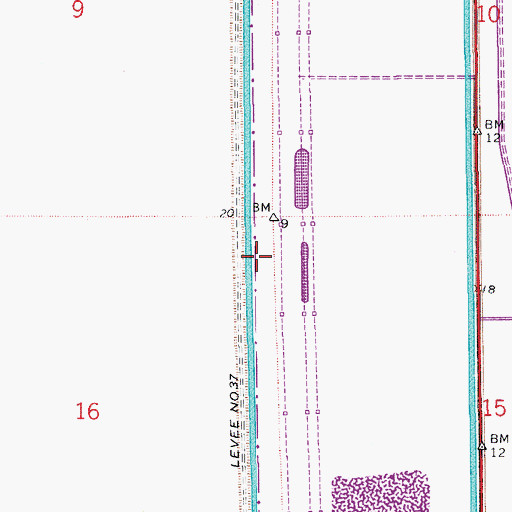 Topographic Map of Levee Number 37, FL