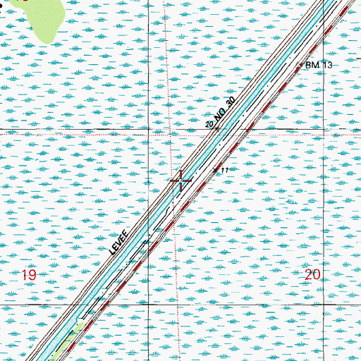 Topographic Map of Levee 30, FL