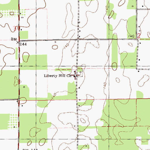 Topographic Map of Liberty Hill School (historical), FL