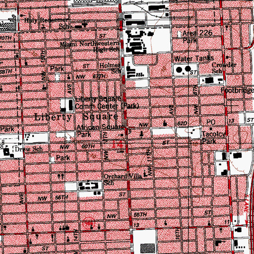 Topographic Map of Liberty Square, FL