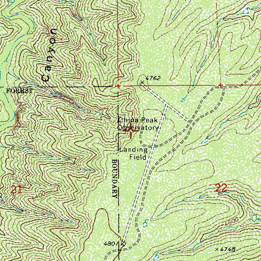 Topographic Map of China Peak Observatory, AZ