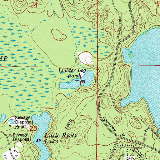 Topographic Map of Lighter Log Pond, FL