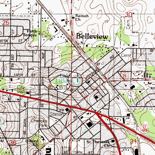 Topographic Map of Lake Lillian, FL
