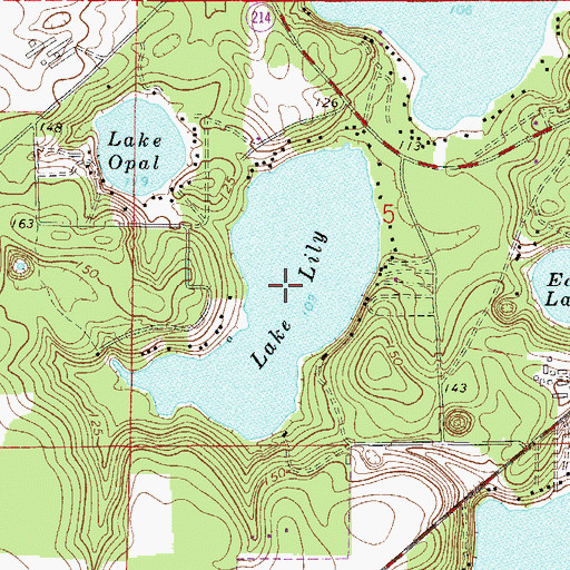 Topographic Map of Lake Lily, FL