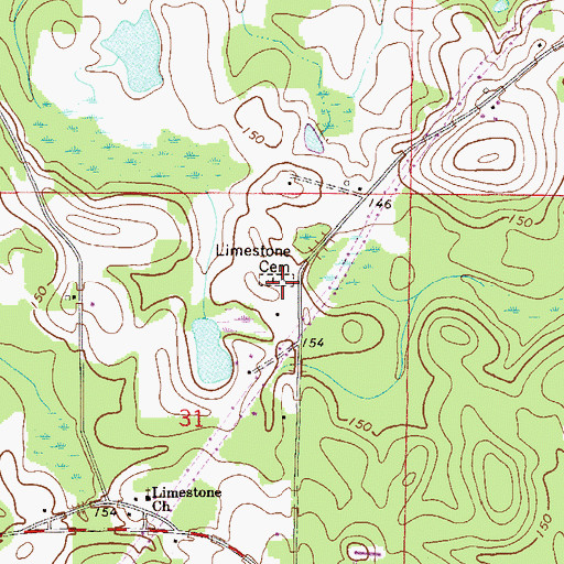 Topographic Map of Limestone Cemetery, FL
