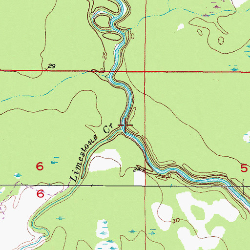 Topographic Map of Limestone Creek, FL