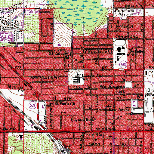Topographic Map of Lincoln Avenue Academy, FL