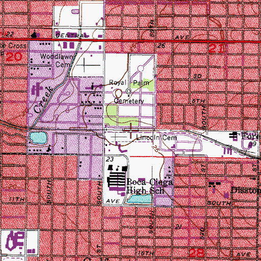 Topographic Map of Lincoln Cemetery, FL