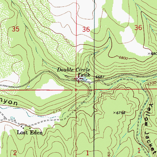 Topographic Map of Double Circle Tank, AZ