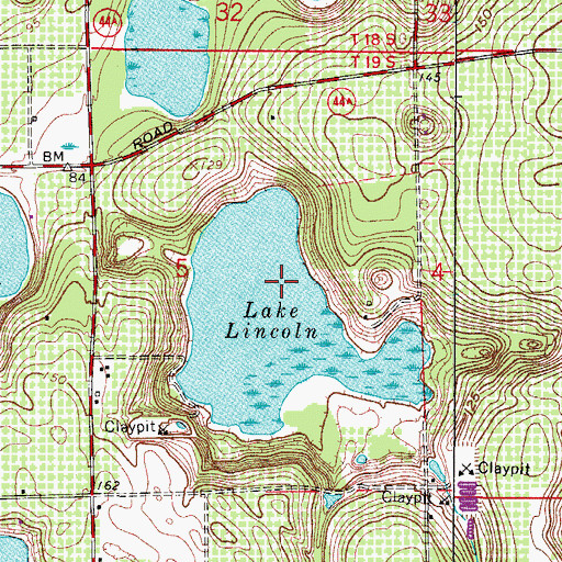 Topographic Map of Lake Lincoln, FL