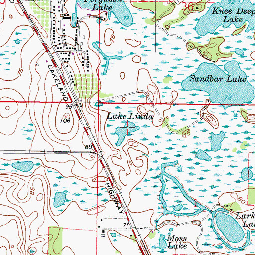 Topographic Map of Lake Linda, FL