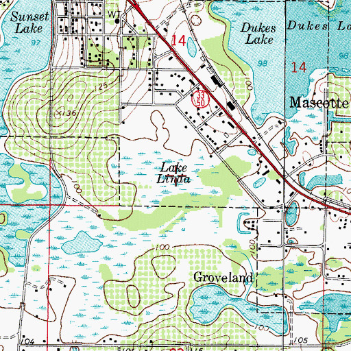 Topographic Map of Lake Linda, FL