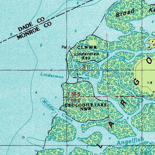 Topographic Map of Linderman Creek, FL