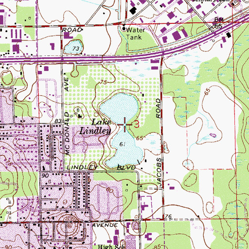 Topographic Map of Lake Lindley, FL