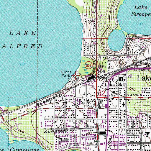 Topographic Map of Lions Park, FL
