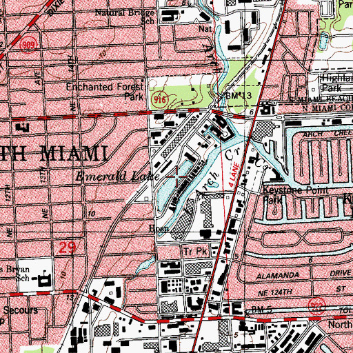 Topographic Map of Little Arch Creek, FL