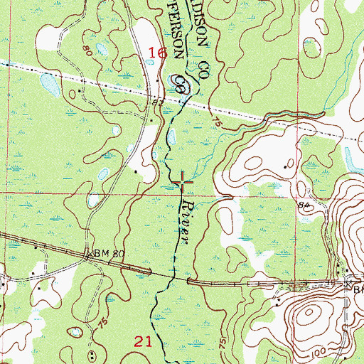 Topographic Map of Little Aucilla River, FL